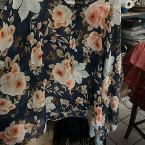 Floral Chiffon Tunic Top